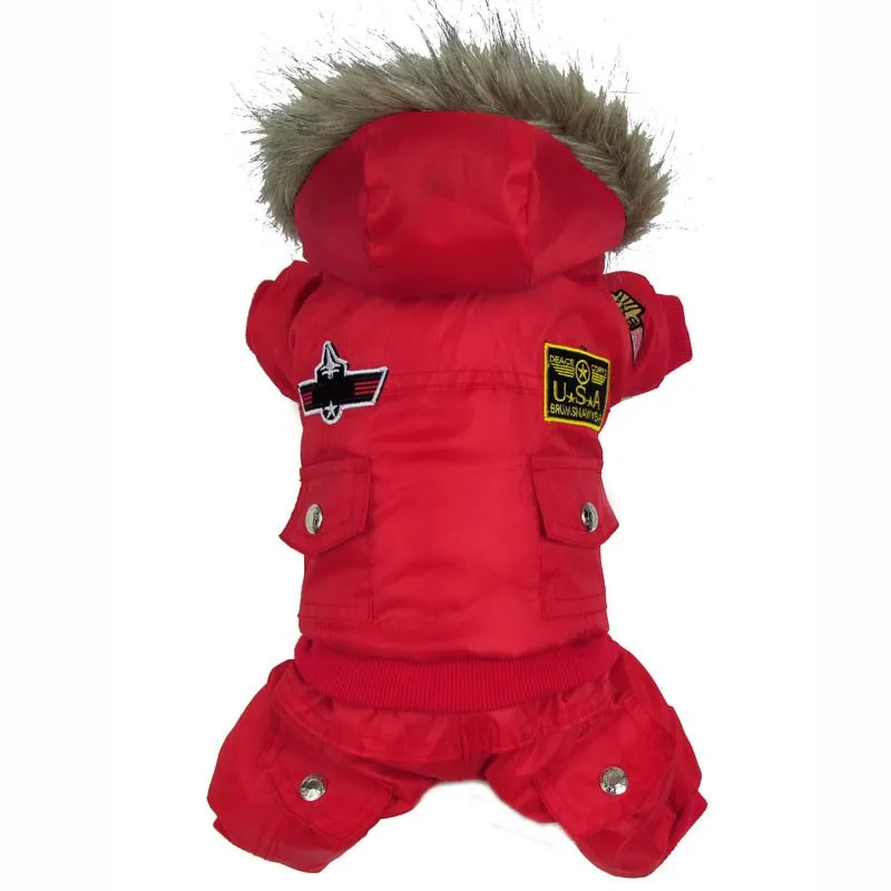 Pet Clothes Air Force Clothes One-Piece Four-Leg Cotton-Padded Teddy Winter Small Dog 대형견 겨울옷