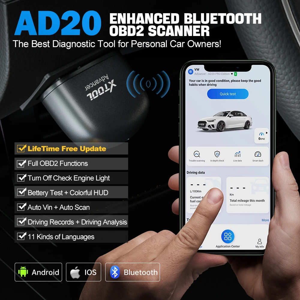 Xtool-車のエンジン診断ツール,コードリーダー,スキャナー,Android,iOS 