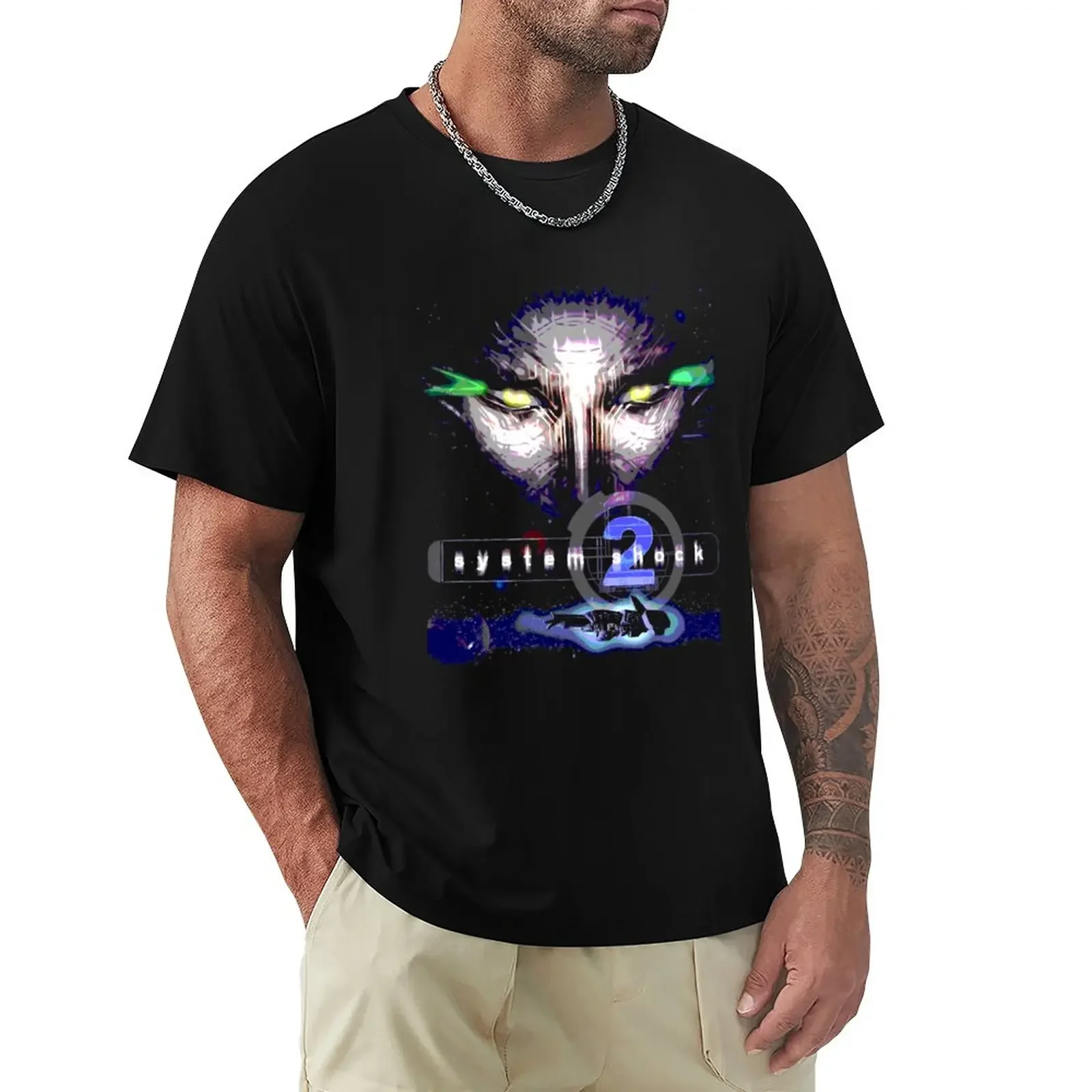 

System Shock 2 (Black) T-Shirt heavyweights vintage tshirts for men