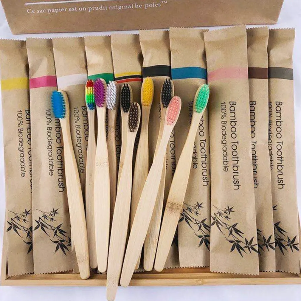 

1pc ECO Friendly Toothbrush Waterproof Bamboo Toothbrush Portable Adult Wooden Natural Soft Tooth Brush For Home Travel Hotel