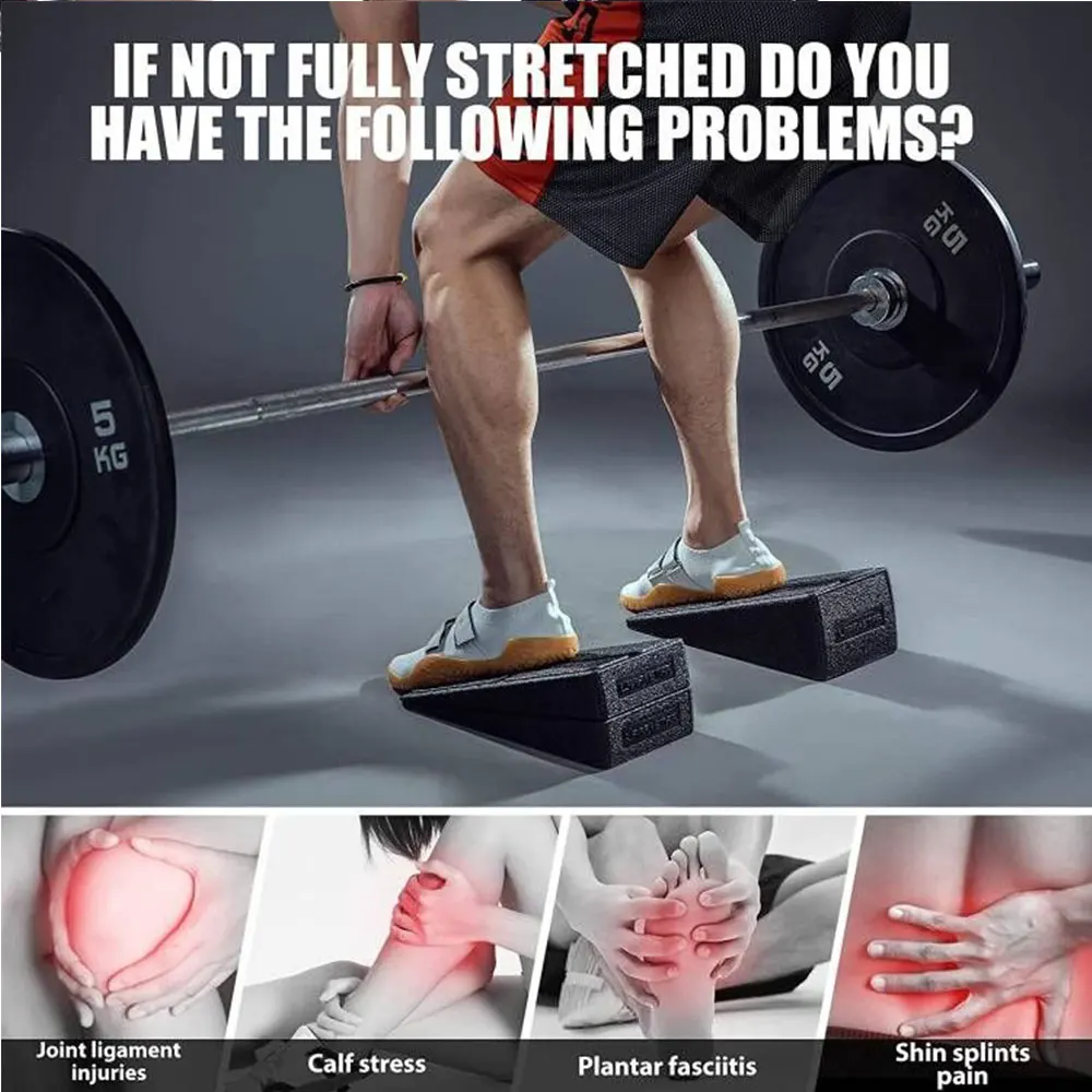 Squat Wedge Block 3pcs Adjustable Non-Slip Squat Ramp Deadlift Wedge Calf Stretcher Slant Board Strength For Deadlift