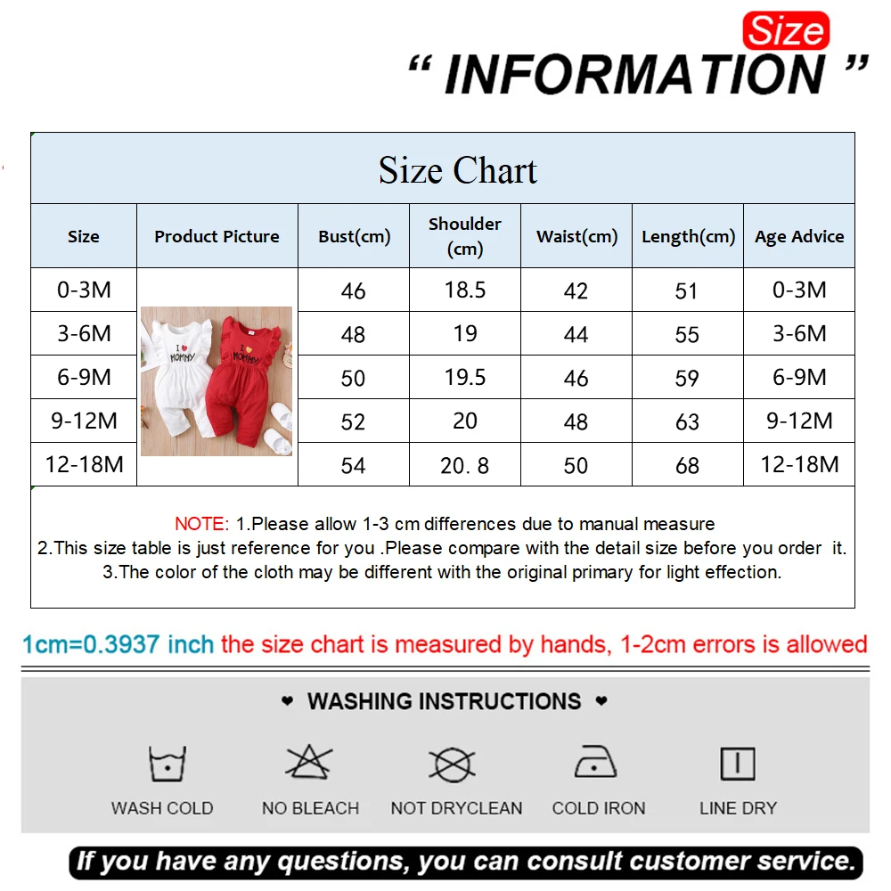 Prowow 0-18M Baby Girls Clothes Summer 2022 I Love Mommy Letter Ruffles Rompers Jumpsuit For Kids Babies Toddler Bodysuit Baby Bodysuits cheap