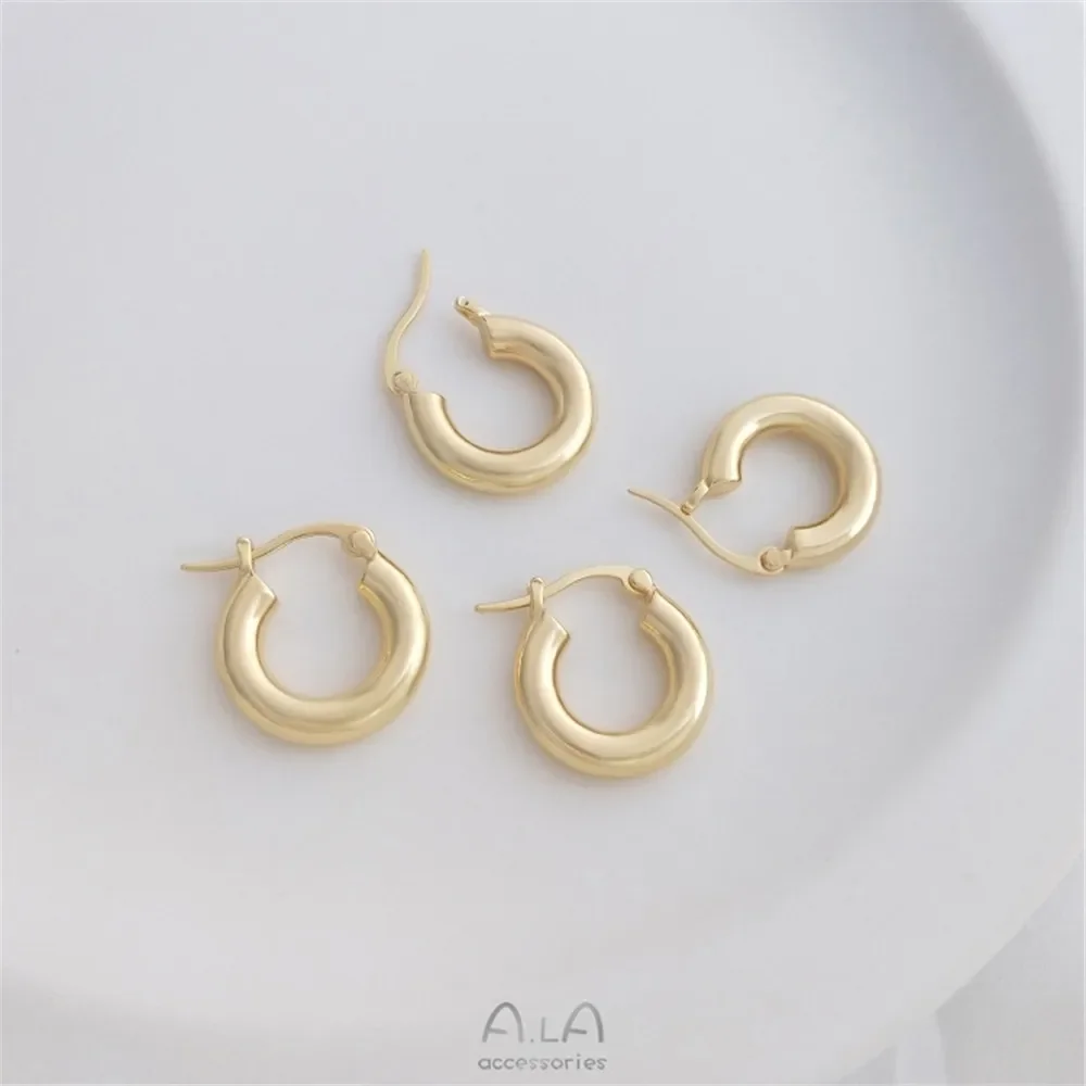 

14K золотые медные металлические серьги, французские простые серьги-кольца, роскошные высококачественные интернет-красные серьги