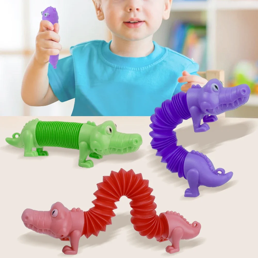 

1pc Random Cute Animals for Adult Kids Stress Relieve Toys Plastic Bellows Pull Stretch Tube Party Game Squeeze Toys