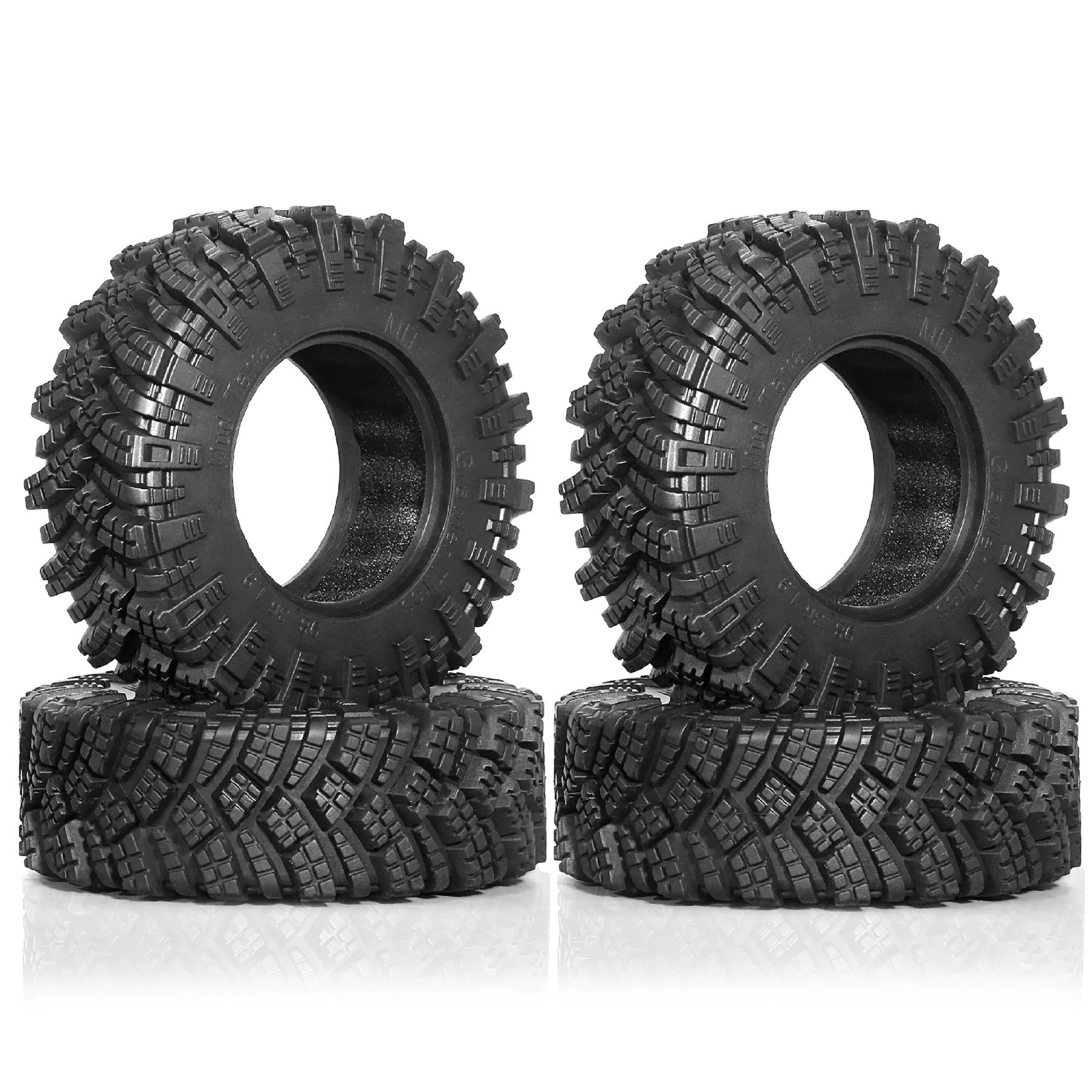 Pneus Caoutchouc 1:10 RC Crawler 1,9" – 110 Mm – Crampons Profonds – Pour SCX10 D90 TRX4 Gen8 Redcat