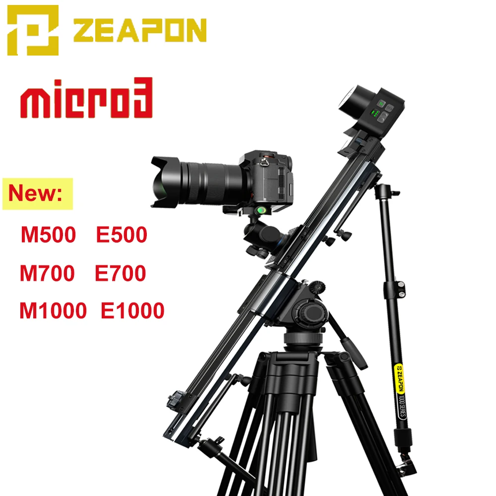 Zeapon Micro 3 E500 E700 E1000 M500 700 1000 Motorized Slider DSLR Camera Video Double Distance Portable Rail System PS-E1 PD-E1 camera track slider