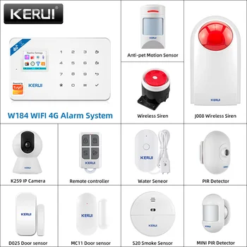 KERUI W184 4G WIFI GSM Alarm System Unit Wireless Home Tuya Smart APP Control Motion Sensor Burglar Support Alexa Motion Sensor 1