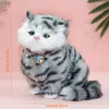 Simulation Mini Cat Toy Cute Cloth Pad Plush Cats with Sound Children Birthday Gifts Creative Imitation Cat Ornaments Home Decor 5