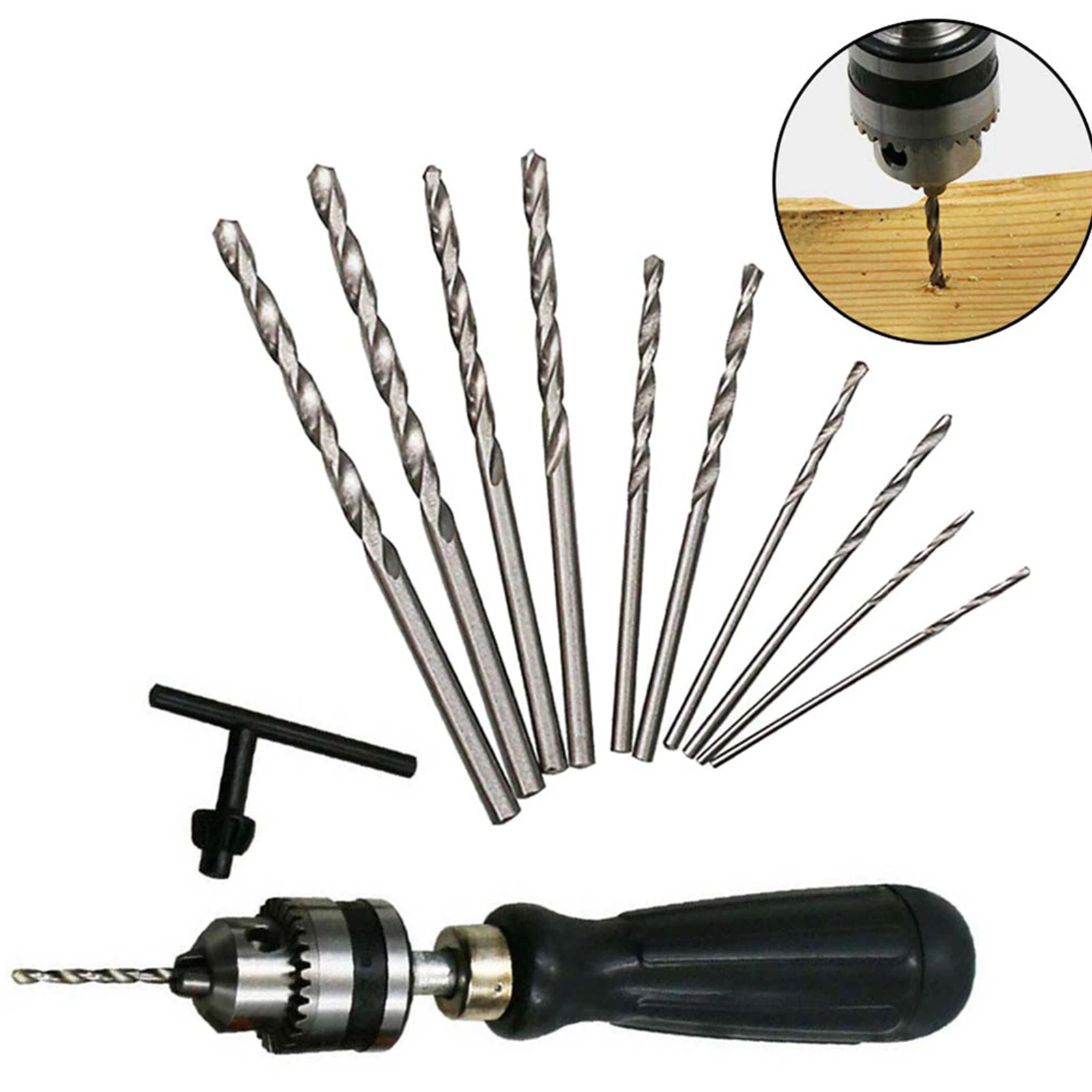 

1/10pcs 185mm Hand Drill 1/1.5/2/2.5/3mm Drill Bit Hand Drilling Drill For Electronic Assembly Tools Model Making Power Tools