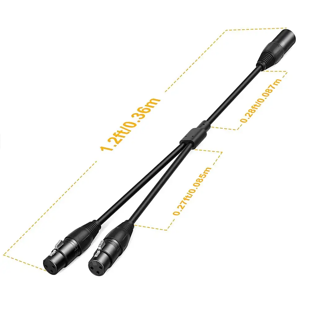 2 In 1 Xlr Splitter Cable Xlr Male To Dual Xlr Female Y-splitter 3pin Balanced Microphone Cable images - 6