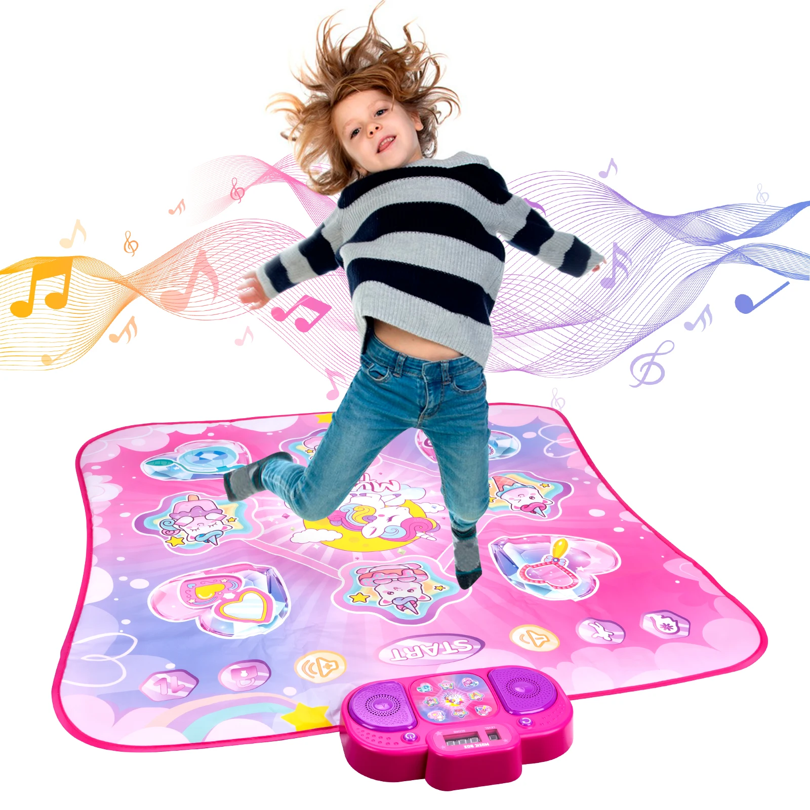 Kids Electronic Dance Mat Dancing Blanket Double Players Mode with 9 Levels Kid Floor Music Blanket Educational Toys Kids Gifts