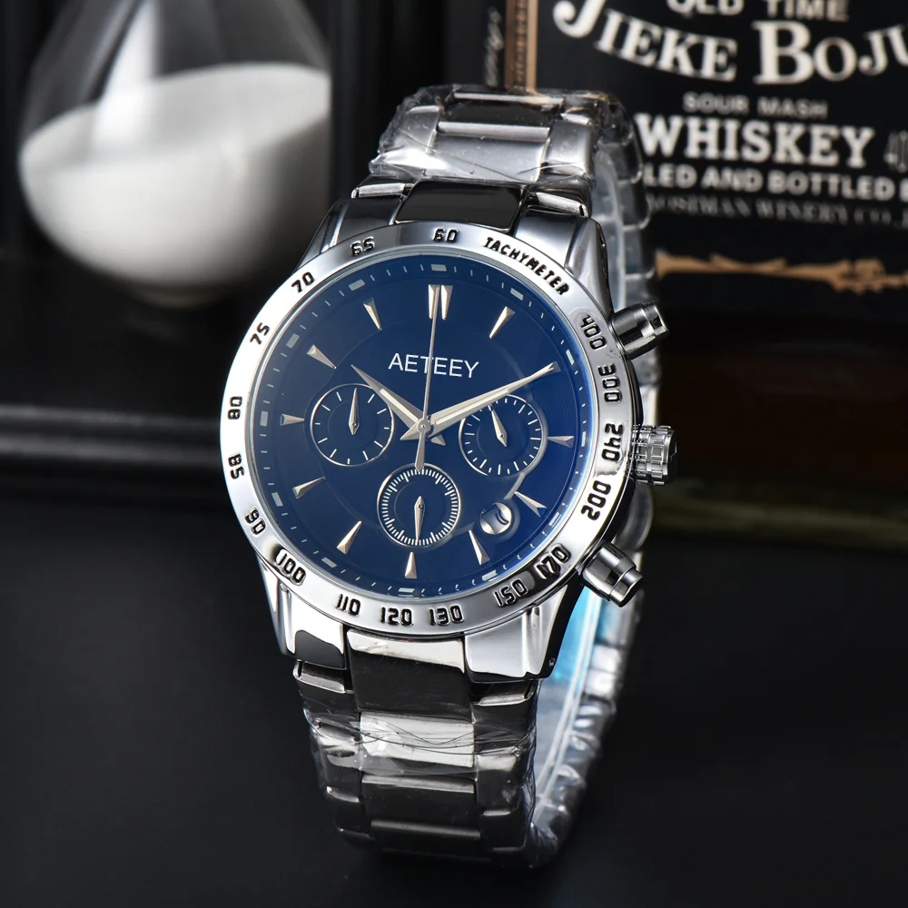 

New Arrival Quartz Luxury Men Watches Daily Waterproof Multifunction Steel Strap Business Male Clocks Automatic Date Wristwatch
