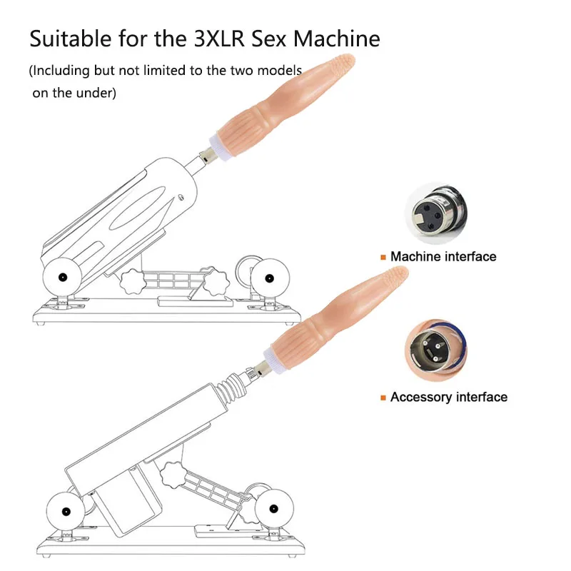 Sex Machine A2 / F2 3XLR Attachment Double Head Dildo Masturbation Cup for Women Man