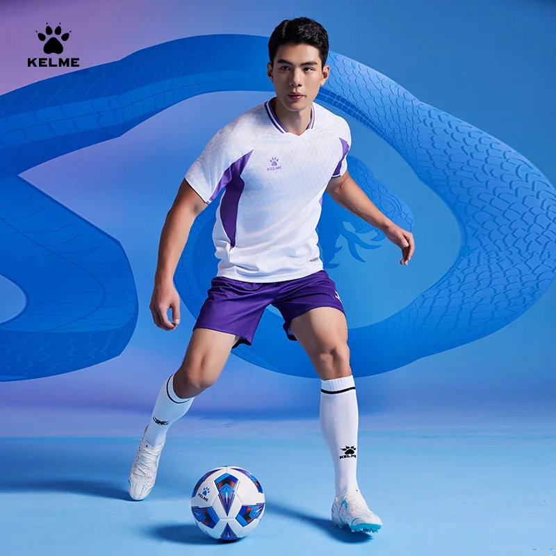 Kelme Football Uniform Team Uniform Official Genuine Printed Set Men's Match Equipment Short Sleeved Running