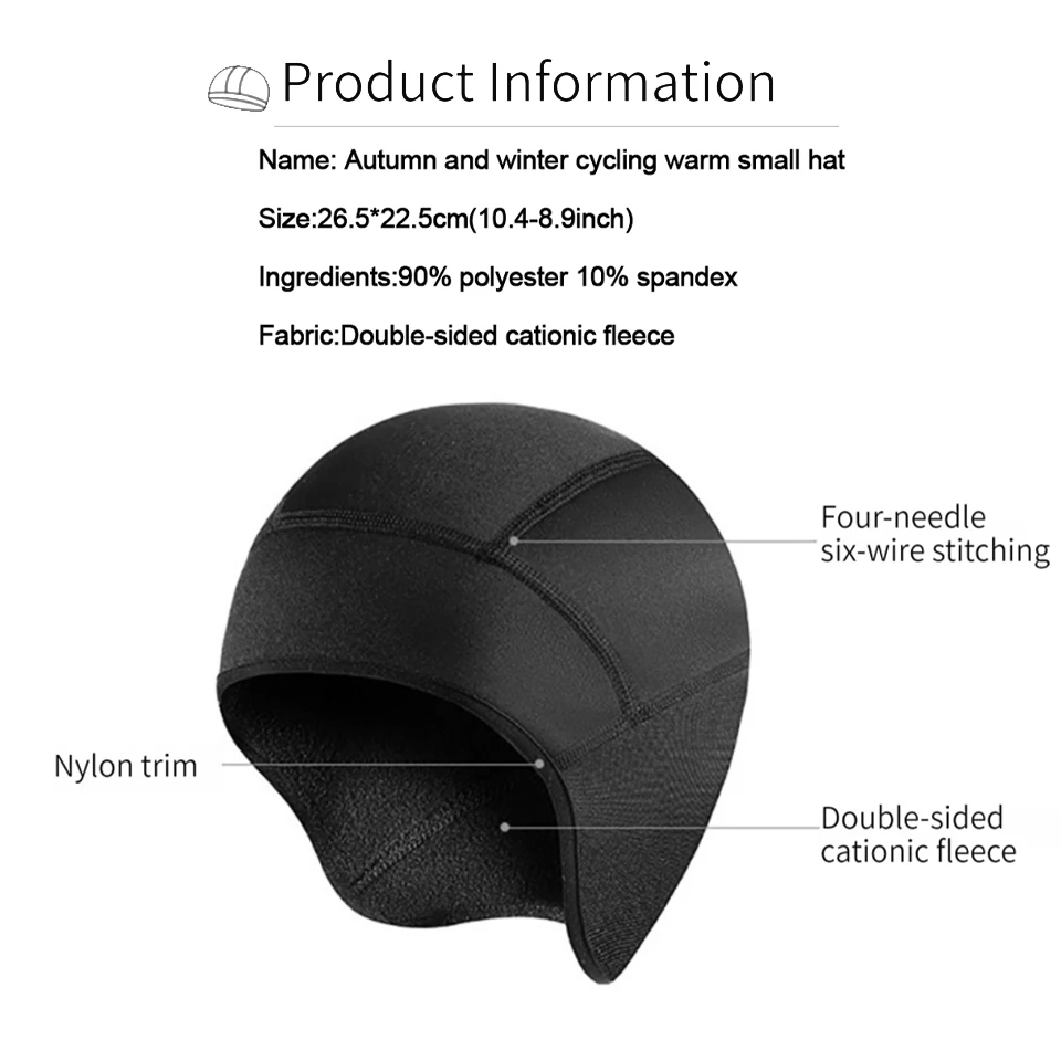 LOOGDEEL Cycling Cap Winter Warm Helmet Outdoor Sports Skiing Motorcycle Riding Bike Hat With Eyeglass Hole Windproof Headwear 6