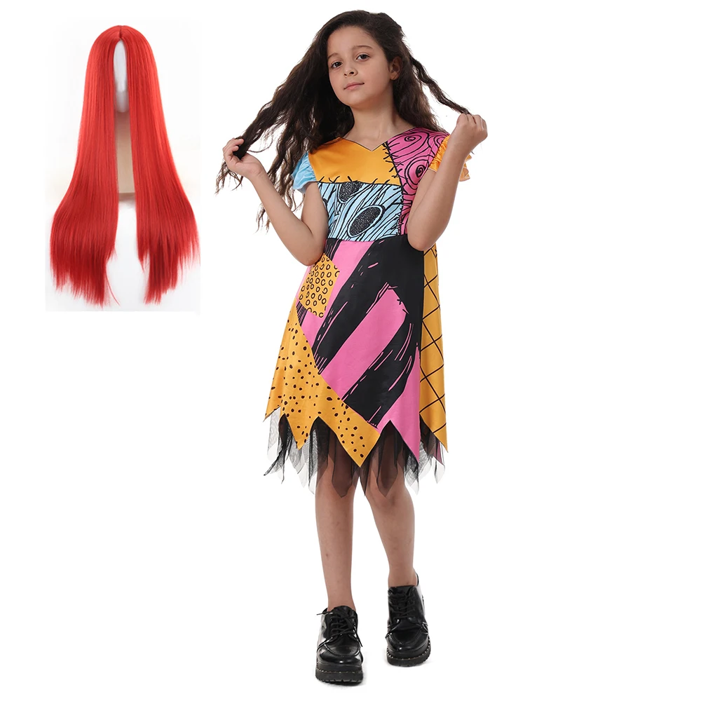 thumbnail image 1 of Disfraz de la película Pesadilla antes de Navidad para Halloween, vestido para niña, disfraz de fiesta, cosplay, Sally, vestido para niños de 3 a 8 años, 1 of 4