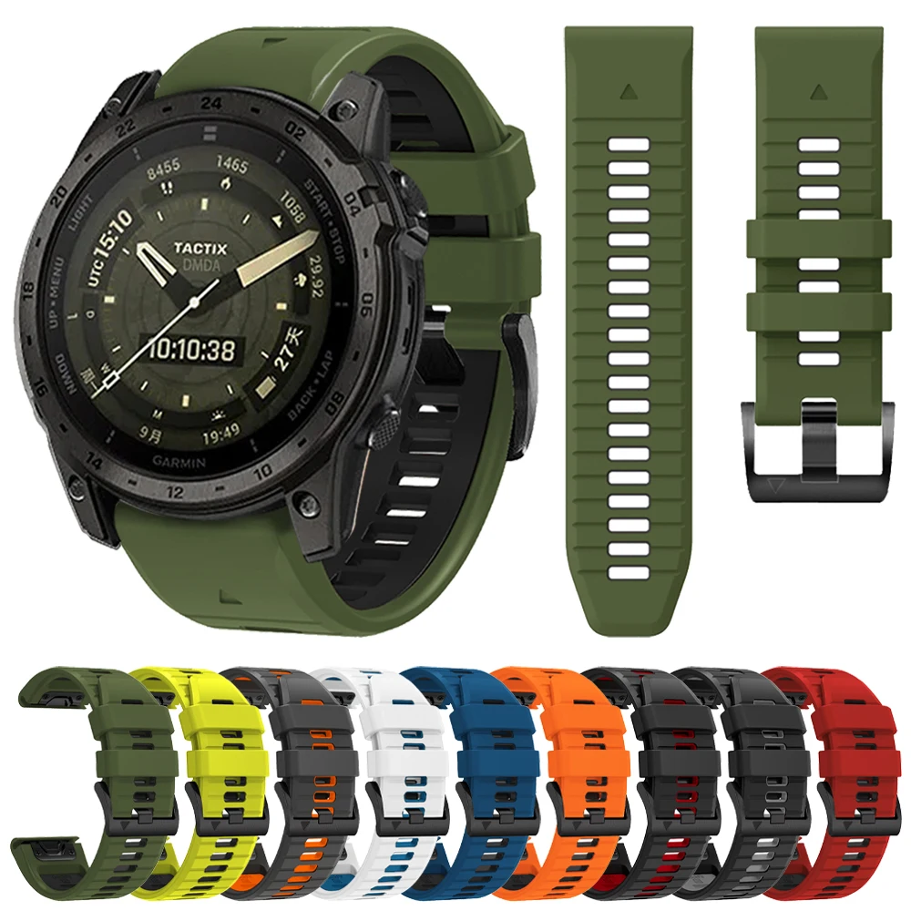 Quickfit Watch 22Mm 26Mm Cinturino Per Garmin Tactix 7 Amoled Delta Bravo Band Per Garmin Fenix 7X 6 Pro 5 3 Silicone Per Sport All'Aria Aperta