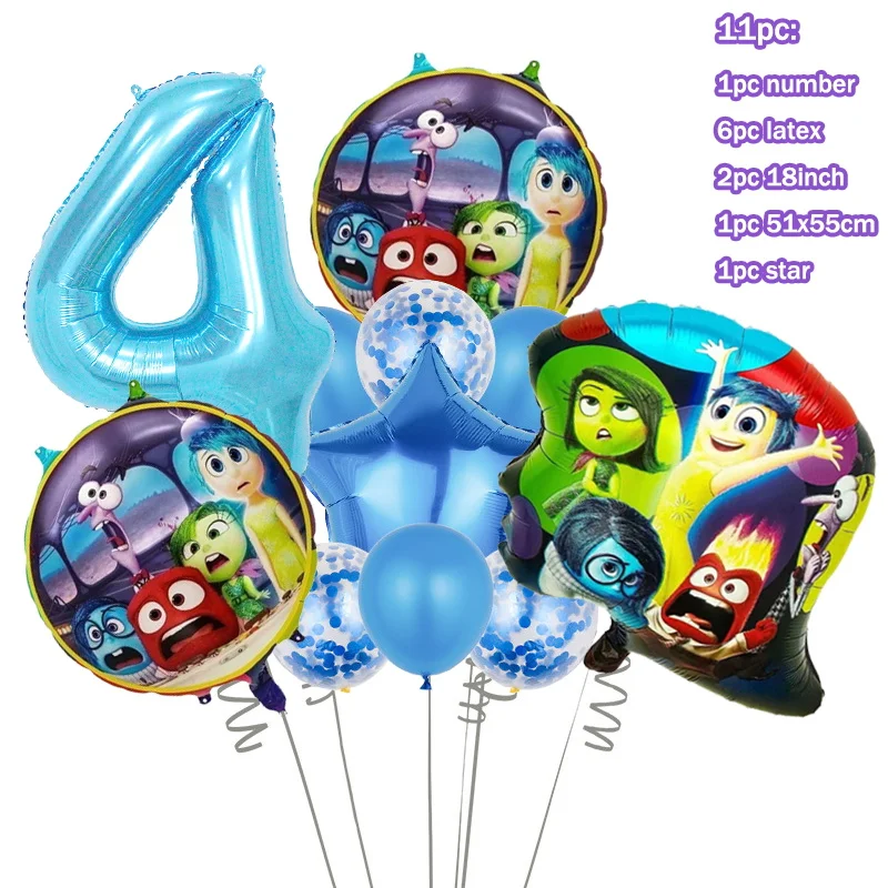 Disney Inside Out 2 - Juego de decoración para fiesta de cumpleaños, platos, vasos, servilletas, vasos, globos, suministros, kit de regalo