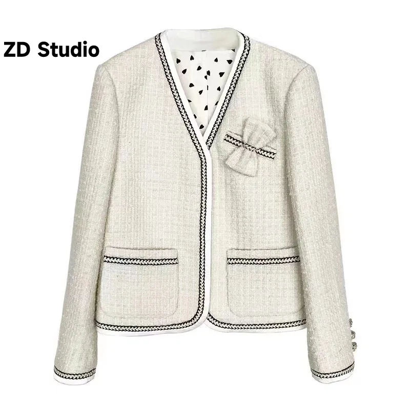 

[ZD Studio] Wool Designer's JING Classic Series Small Fragrant Coat For Women