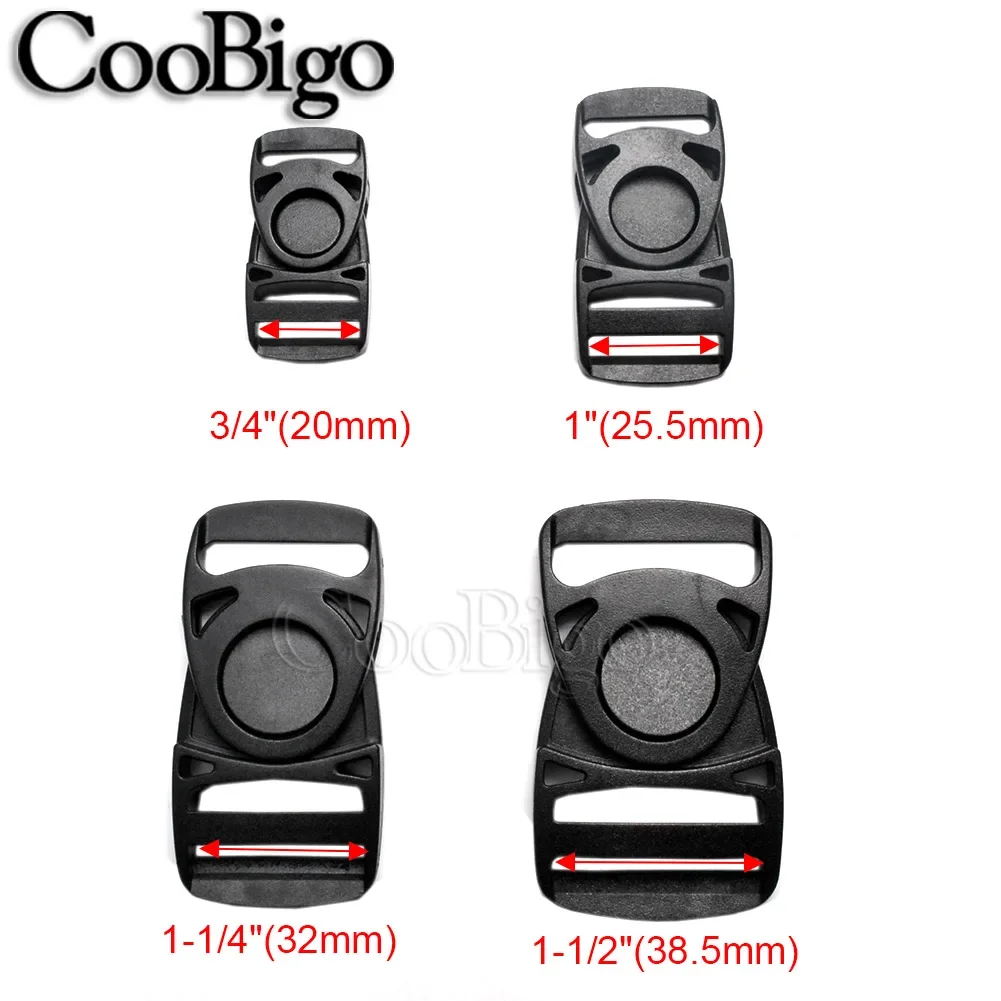 5pcs Plastic Side Release Center Buckles Swivel Paracod Bracelet Clip Outdoor Backpack Belt Luggage Webbing 20mm 25mm 32mm 38mm