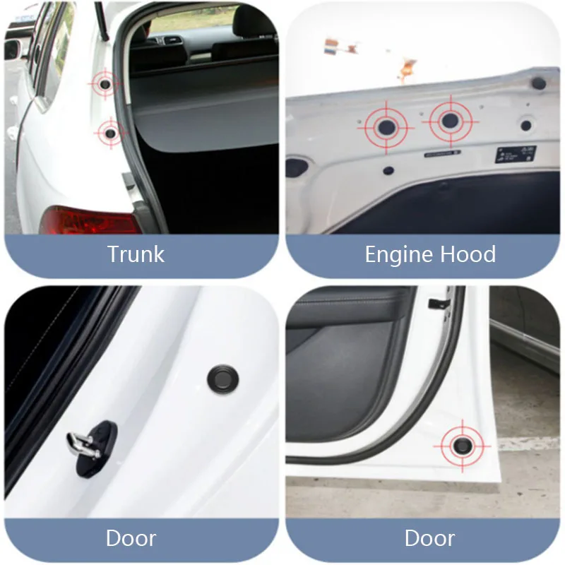 4pcs Modified Car Door Shock Absorber Auto Hood Trunk Thickening