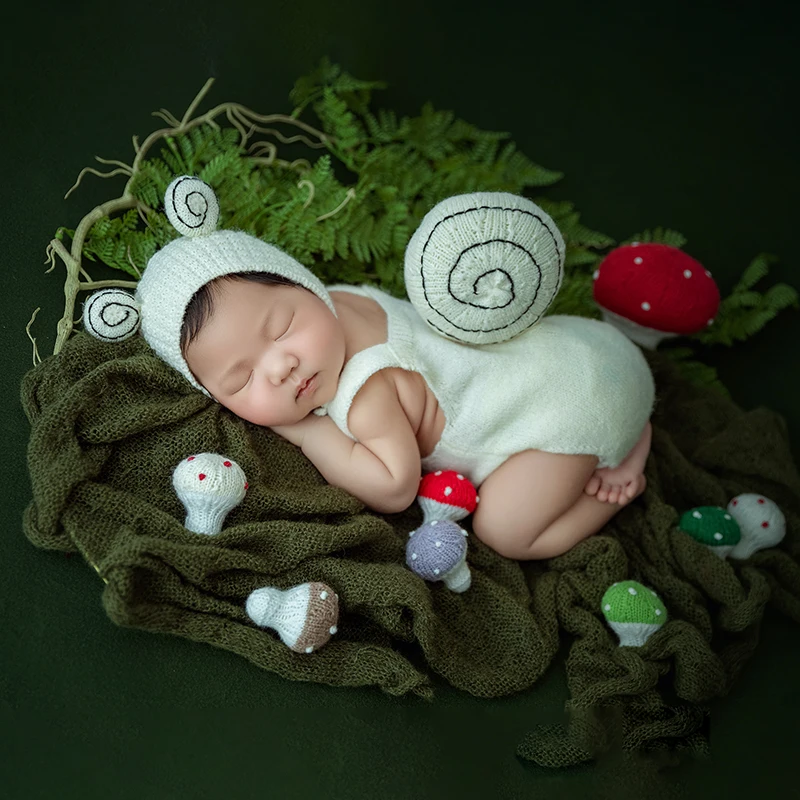 

Newborn Snail Outfit for Photo Cute Animal Design Jumpsuit Newborn Girls Boys Birthday Costume Baby Photography Prop Accessories