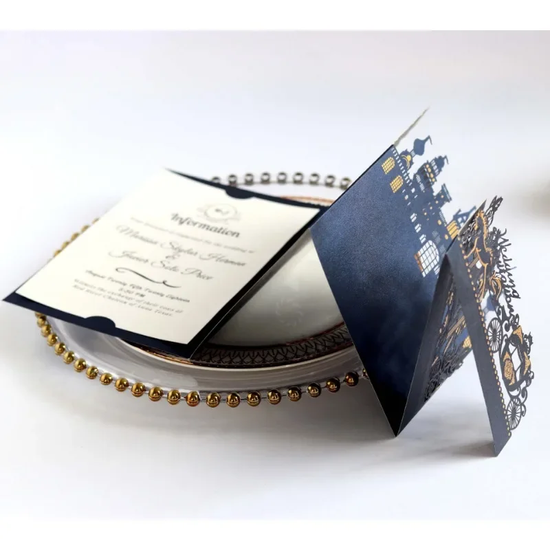 New 3D Romantic Castle Wedding Invitations Card Greeting Cards Set Creative Postcard Party Festival Gifts Girl Decorations