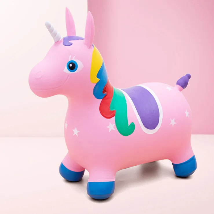 Painted Jumping Horse Unicorn Inflatable Toy Children's Mount Thickened Leather Horse