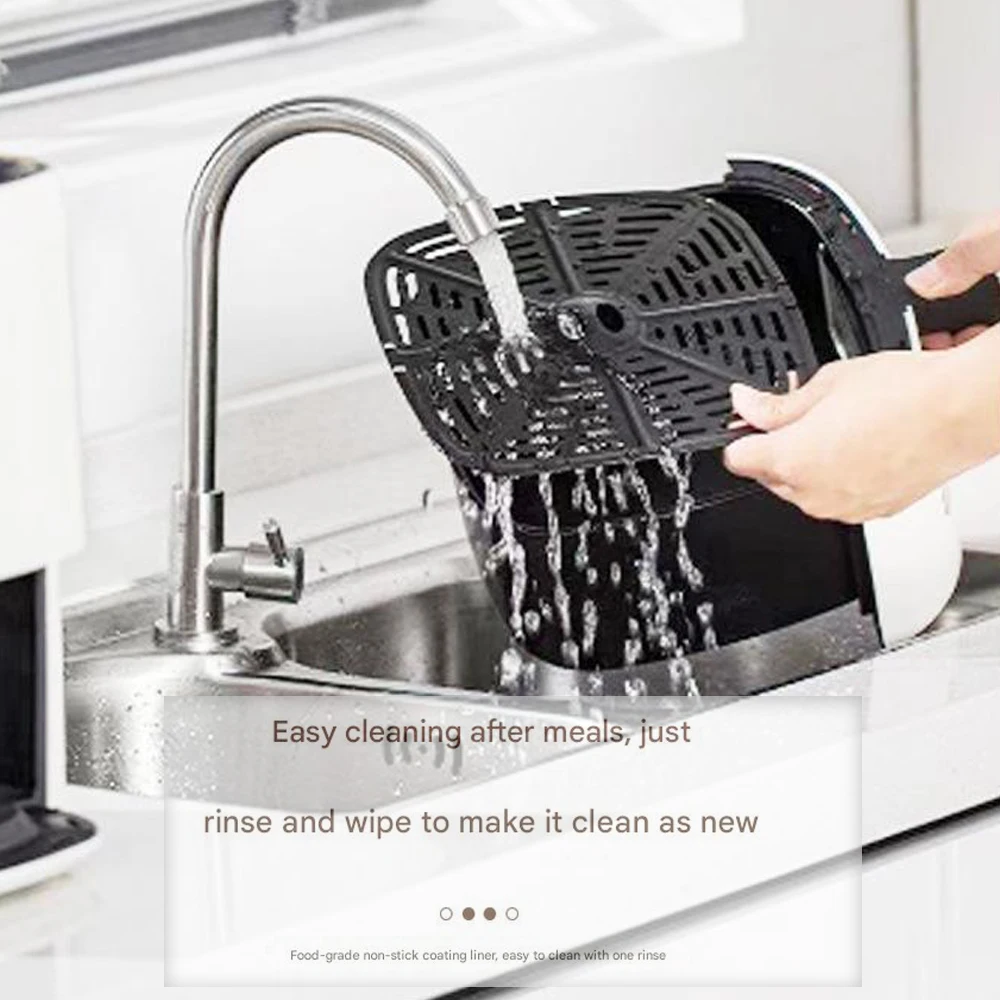 8L 2000W Stainless Steel Air Fryer Double Basket Digital Display with 8 Cooking Presets Oilless Cooker Dishwasher Safe Basket 4