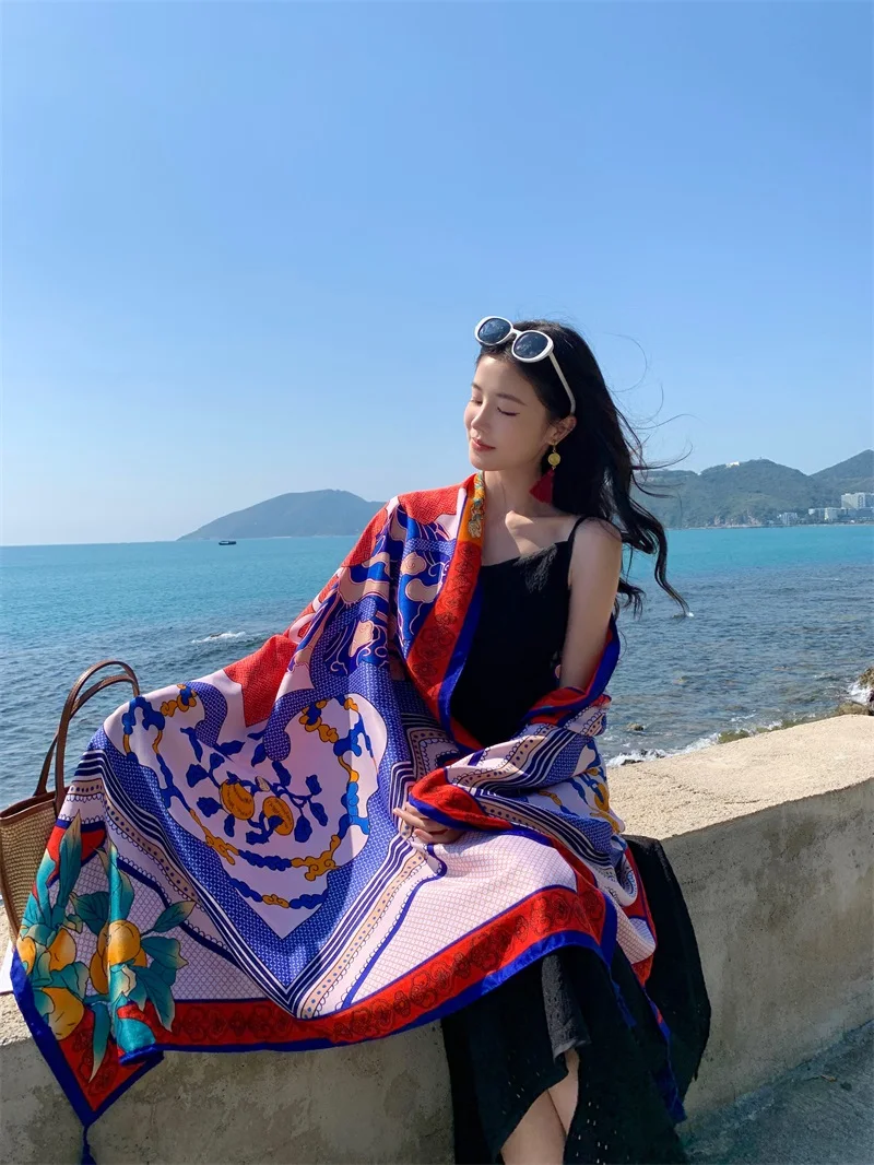 2023 neue 24 Stile 90x180cm Reise Sonnenschutz Strand Kleid Bikini Abdeckung-ups Sarong Wrap Schal frauen Brasilianische Badeanzug Bade – Detail 3