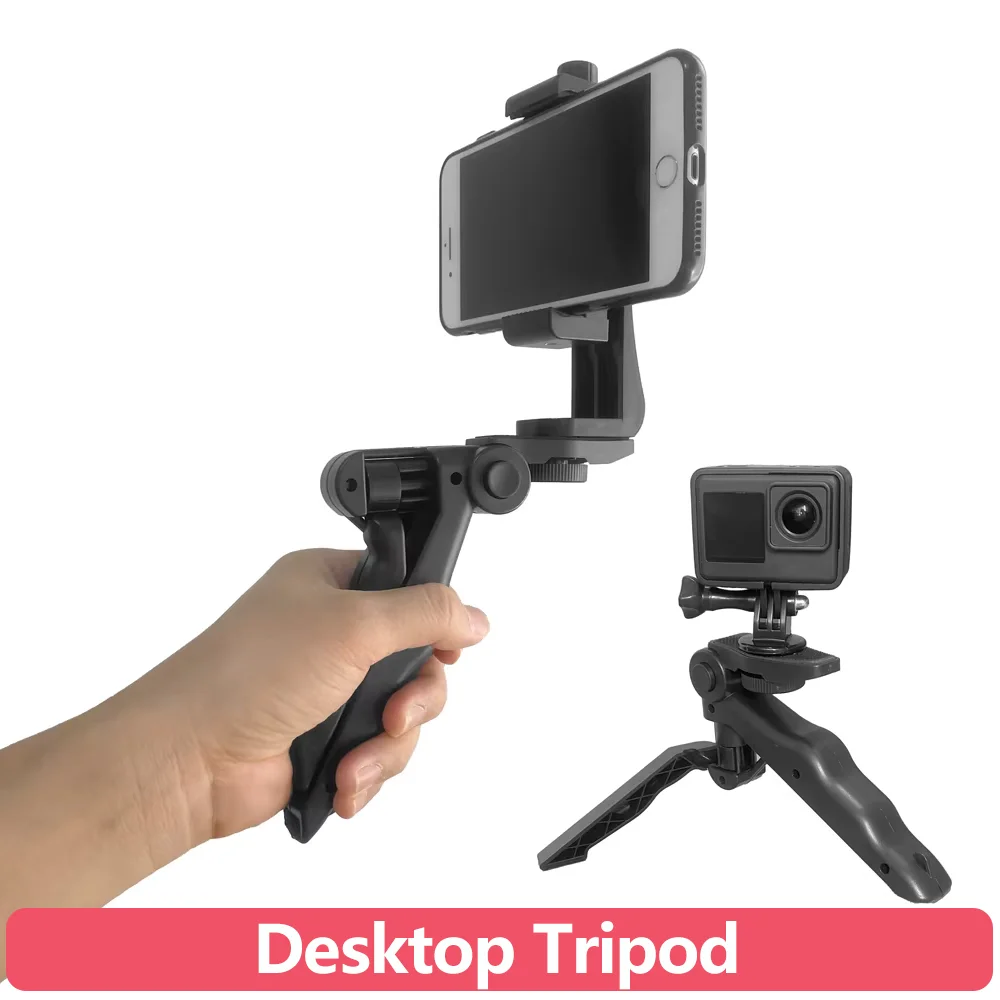 Compact Handheld Tripod Stand with Phone Mount for Cameras and Smartphones