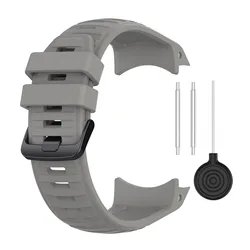 Durable 26mm Rubber Sports Strap - Versatile Silicone Band for Adventure and Fitness (Grey)