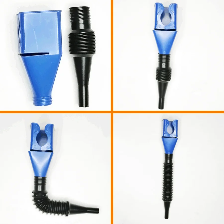Car Radiator Funnel Kit Long Stem Funnel Gasoline Oil Fuel Filling Tools Anti-splash Plastic Oil Funnel Motorcycle Refueling Tools Auto Accessories