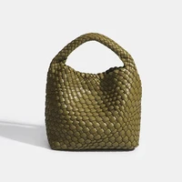 Sac seau tissé à la main pour femme, sac à main de créateur, PU, petite taille, haute qualité, luxe, tout neuf, produit, 2024 6