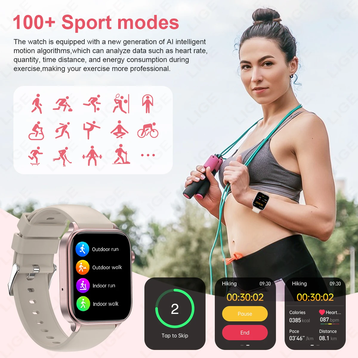 LIGE 2026 New ECG+PPG Blood Fat Uric Acid Health Smartwatch Women Men Heart Rate Blood Pressure BT Call Smart Watch Android iOS