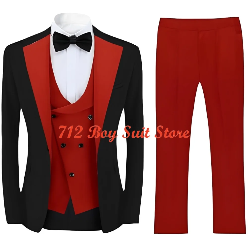 Boys Suit 3 Piece Suit Jacket Pants Vest Formal Wedding Tuxedo Kids Blazer 2-16T Clothes