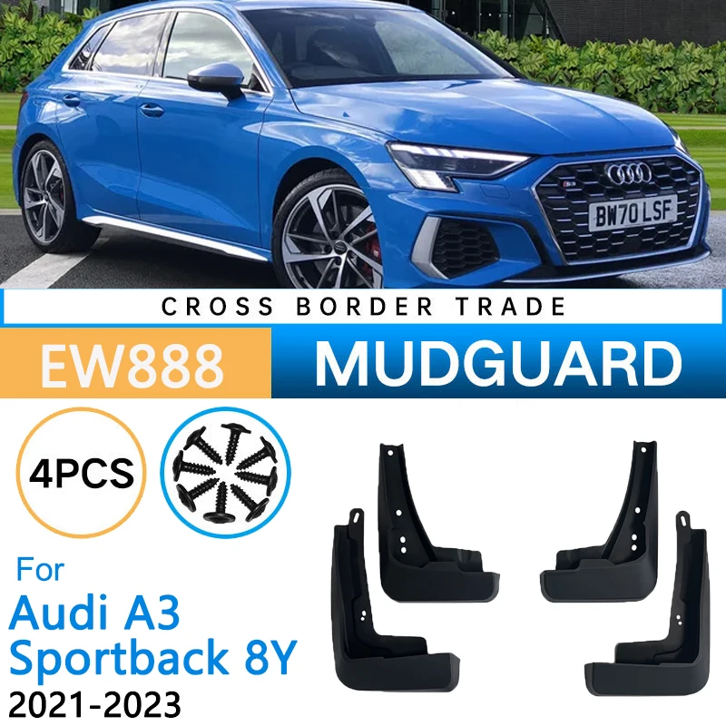 CarMudguardsSetForAudiA3Sportback8Y202320222021FrontRear