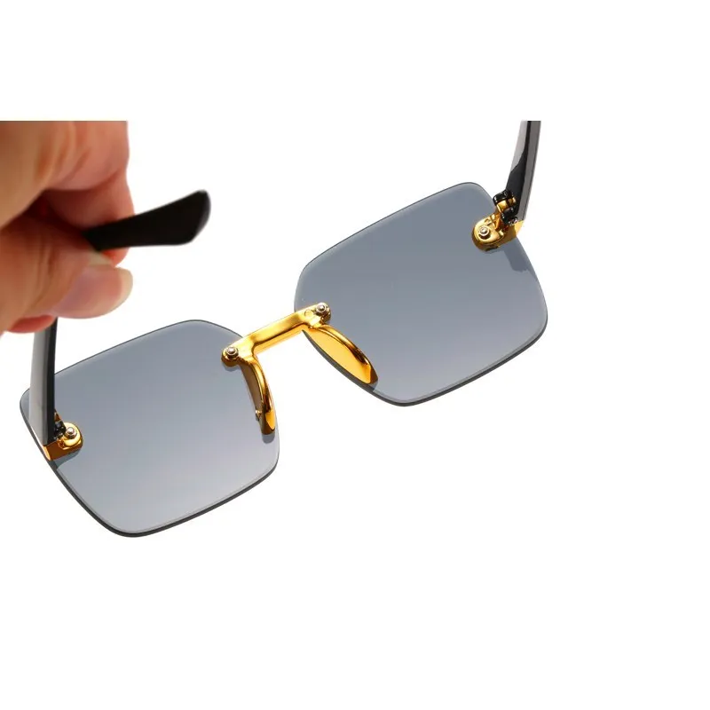 New Stylish Rimless Children Cat Eye Sunglasses Fashion Kid Square Pink Gradient Sun Glasses Boy Girl Goggle UV400 Eyewear
