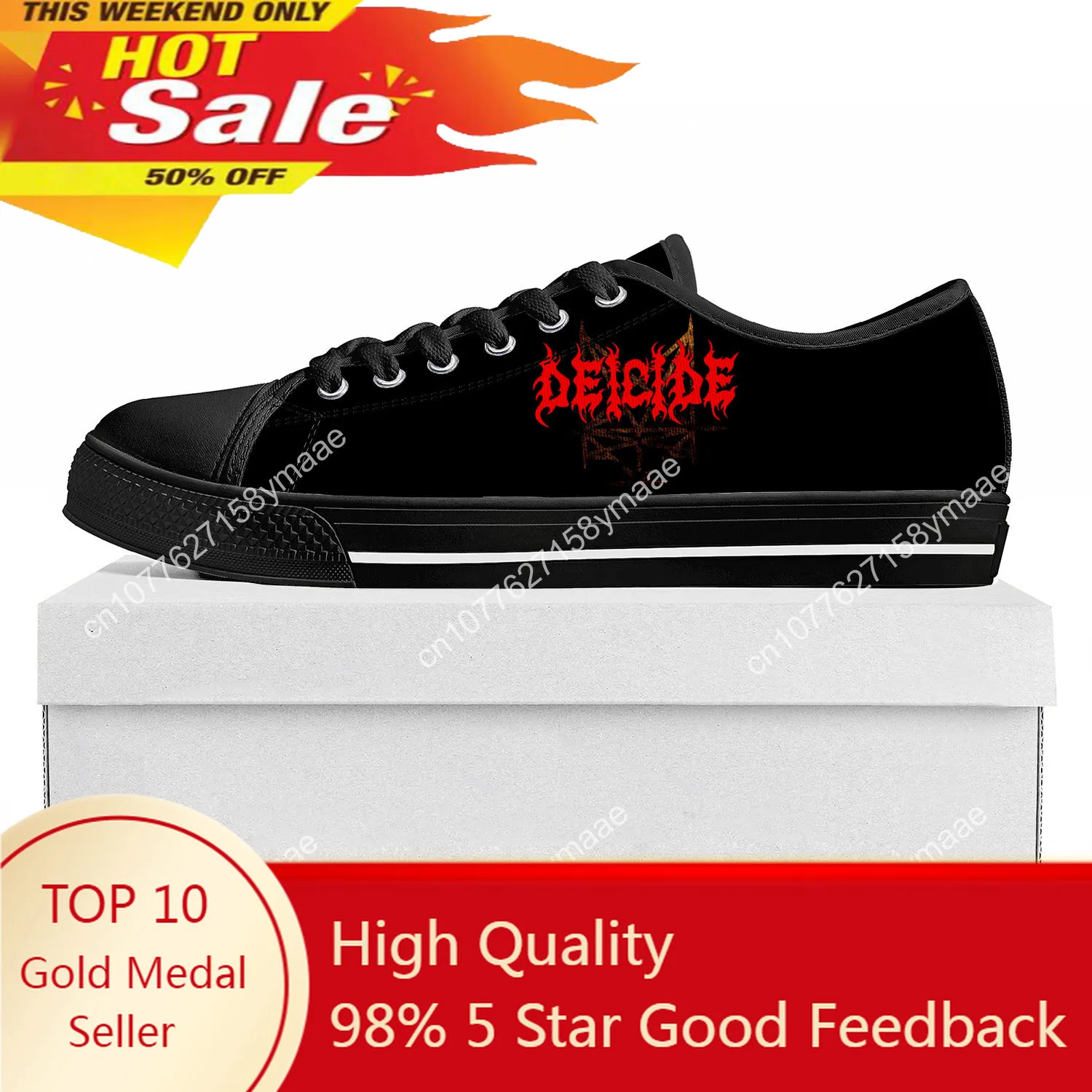 Deicide Rock Band Low Top Sneakers Donna Uomo Adolescente Di Alta Qualità Legion Sneaker Canvas Custom Made Shoes Personalizza Scarpa