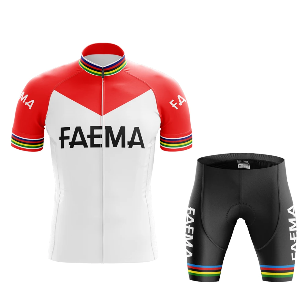 thumbnail image 1 of FAEMA-Conjunto de maillot de ciclismo retro para hombre, pantalones de manga corta para montar a caballo, maillot clásico de triatlón y ciclismo de montaña, 1 of 4