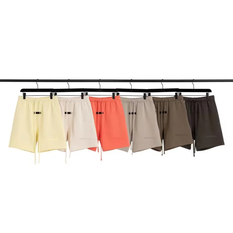 FW22 Luxury Design Men's Casual Shorts Two Rows Flocked Letter Shorts Top Quality Men's High Street Oversized Sets