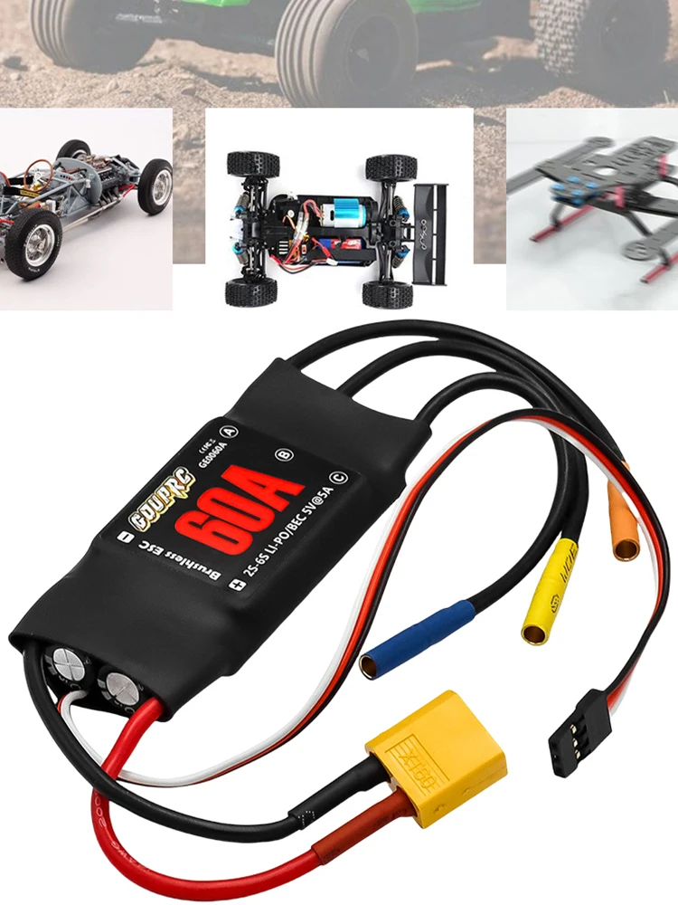 ESC Brushless 60A 2-6S BEC 5V/7A XT60 pour Drone RC