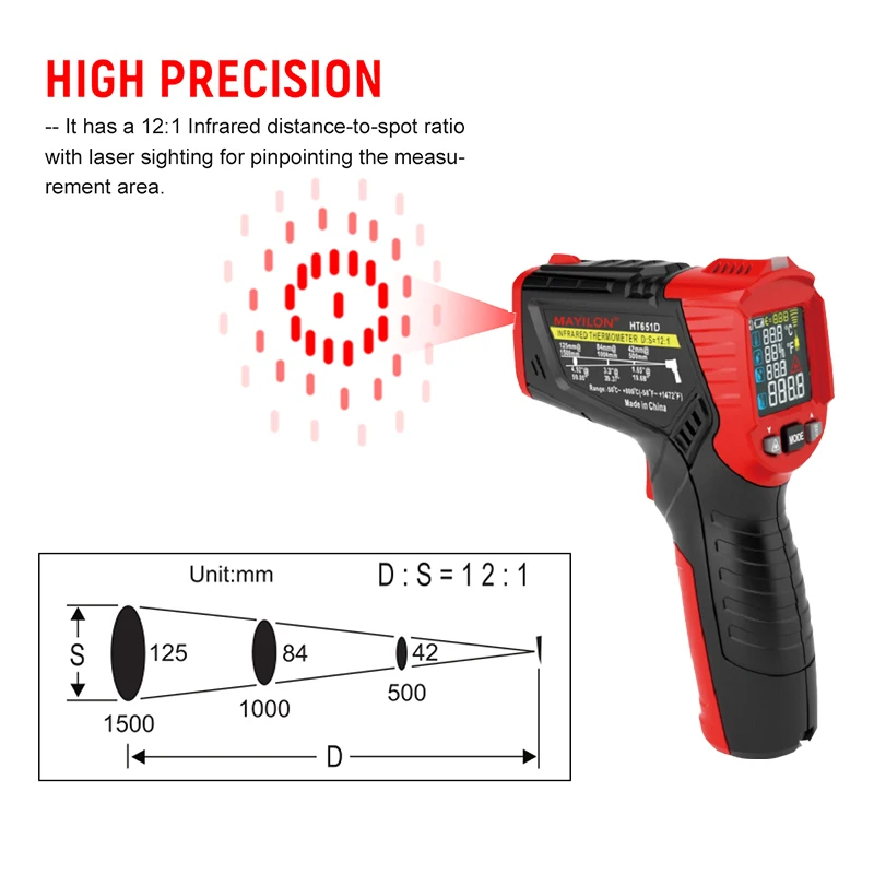 HT 88A No-Contact Laser Temperature Gun