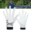 1 Pair Bow Golf Gloves For Women With Removable Mark Sheepskin Self-Adhesive Cloth Non-Slip Sports Full Finger Gloves 2