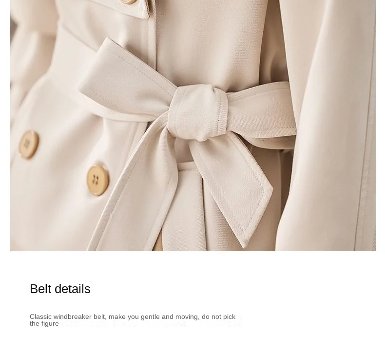 Solid Mid length Trench for Women Fall Winter 2023 New Vintage Turn Down Collar Long Sleeve Jacket Loose Double Breasted Coat