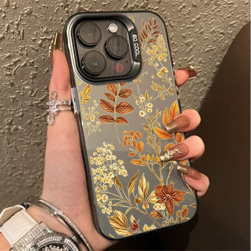 Autumn Mushrooms Decorative Phone Case with Festive Christmas Design