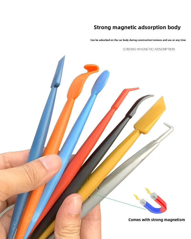 ALIWRAP 1/7 Stück Vinyl Car Wrap Stick Magnetischer Rakel Micro Scraper Carbon Film Go Corner Wrapper Window Tint Film Tuck Tool – Detail 14