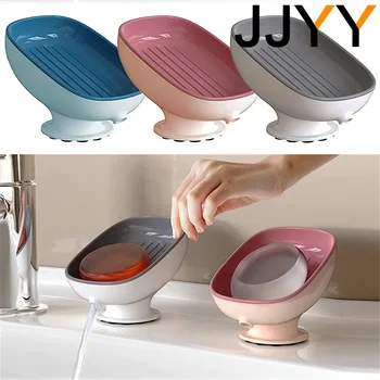 Non-porous Home Soap Dish Creative Suction Cup Soap Holder Creative Drainage Double Laundry Soap Place Rack Bathroom Accessories 1