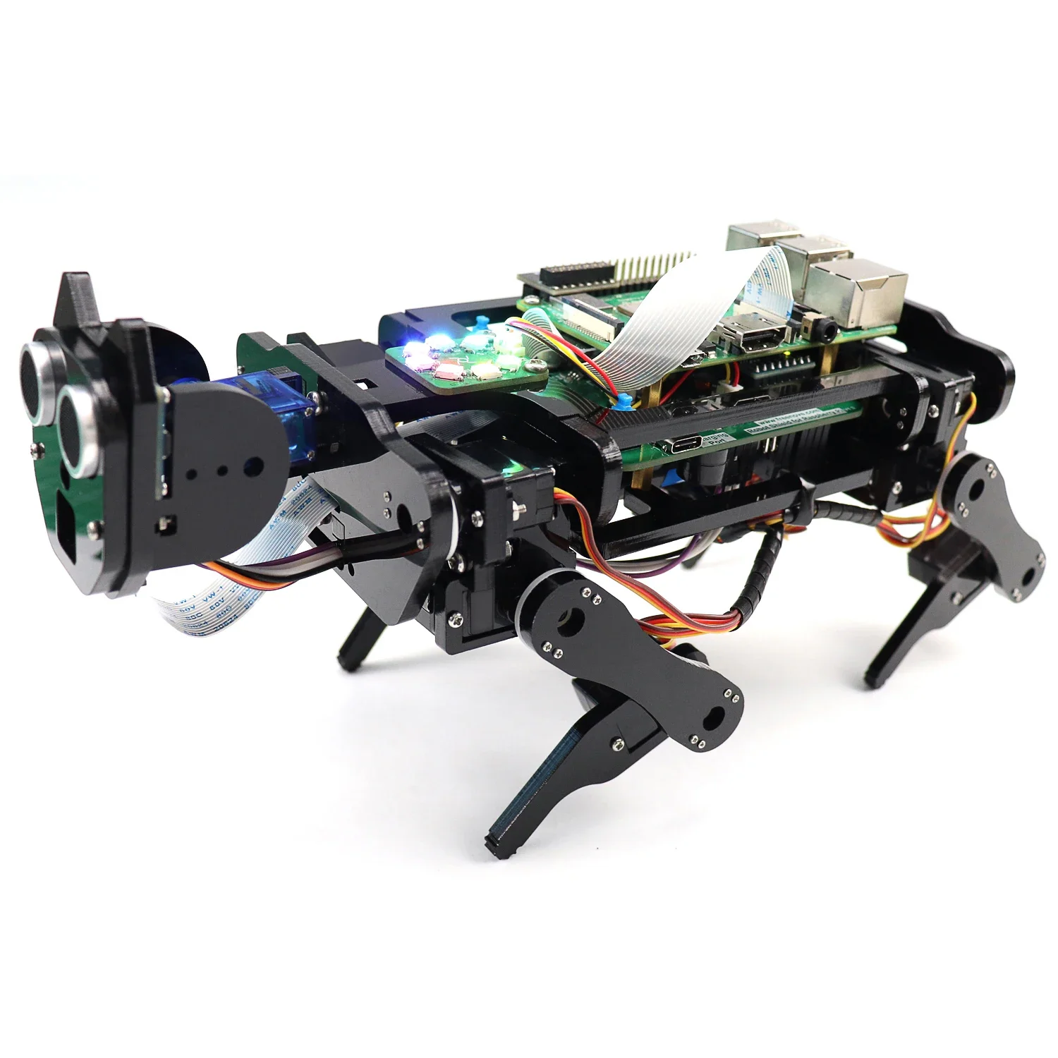 

Freenove робот собака комплект для Raspberry Pi 4 B 3 B + B A +, ходьба, самобалансировка, отслеживание мячей, распознавание лица, ультразвуковой