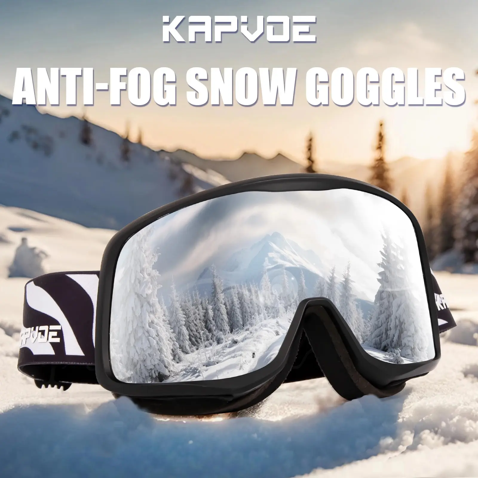 KapvoeSkiGogglesSnowGlassesMenUV400AntifogCoatingsSnowmobile